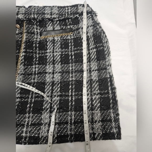 NWT! Cache Black And White Mini Skirt With Gold Accents! - Picture 8 of 8